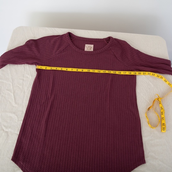 Chaser Thermal Waffle Knit Tunic Purple - Picture 5 of 9